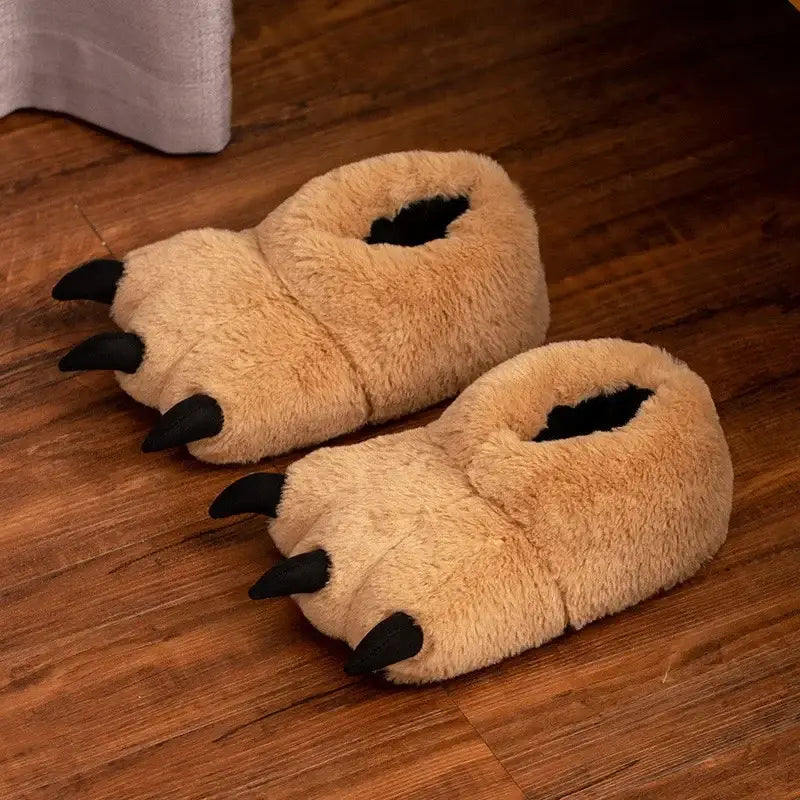 Bear Claw Slippers - Brown / One size