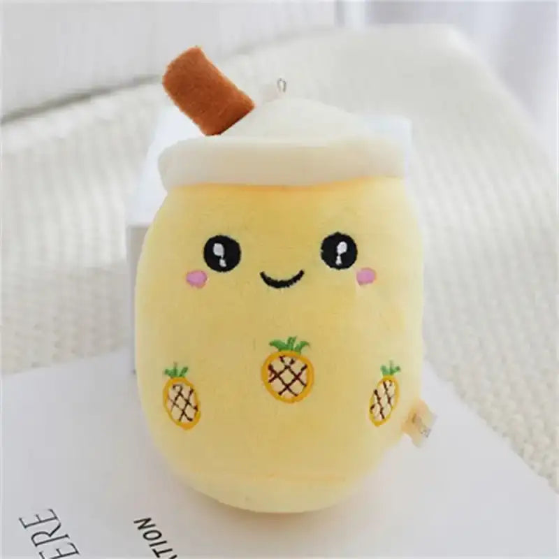 Bubble Tea Plush Keychain - Yellow