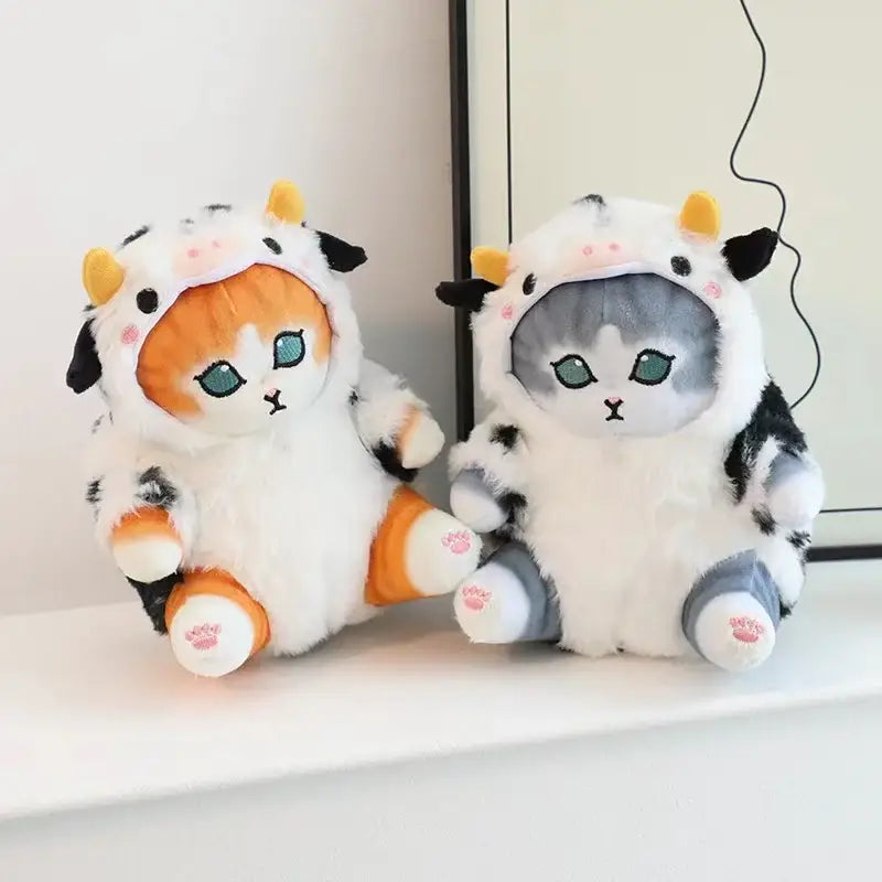 Cat in Cow Costume Plush