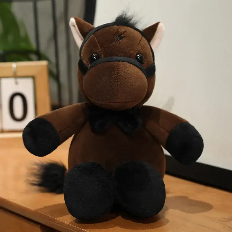 Cute Horse Plush - Dark Brown