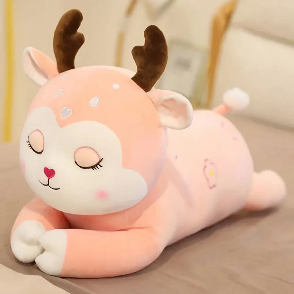 Deer Plush Pillow - Pink