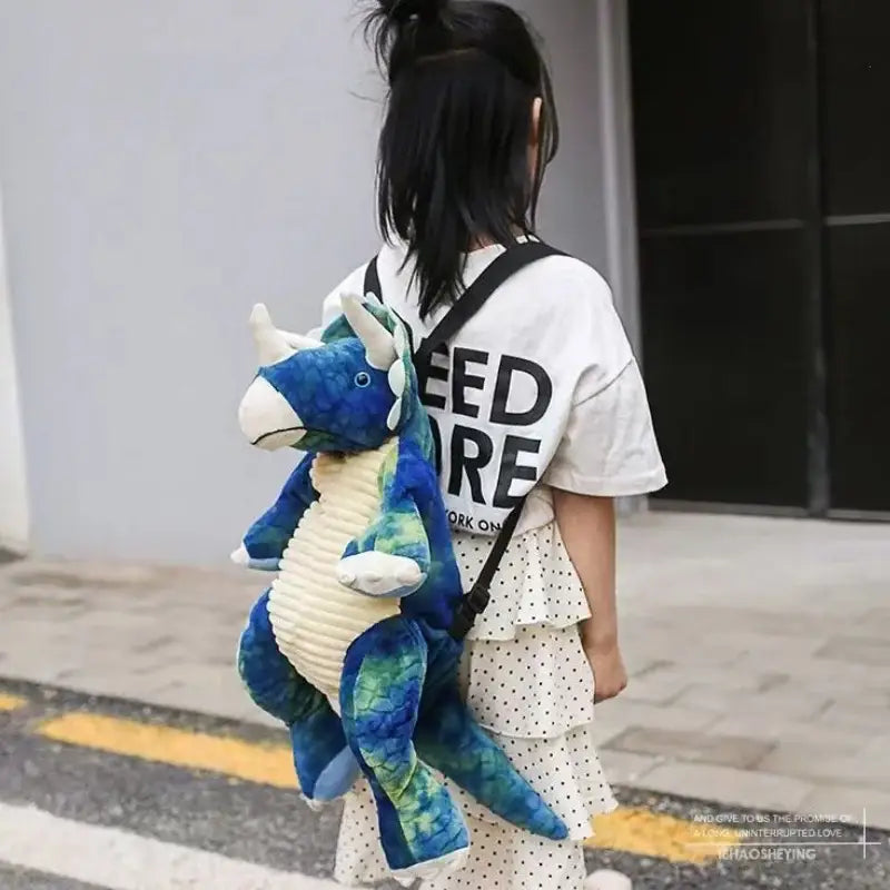 Dinosaur Plush Backpack - Blue