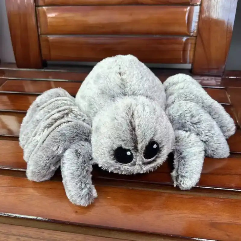 Fluffy Spider Plush - Gray
