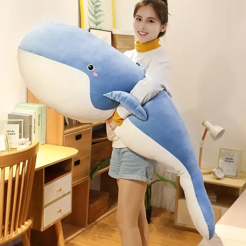 Giant Whale Stuffed Animal - Blue / 47.2