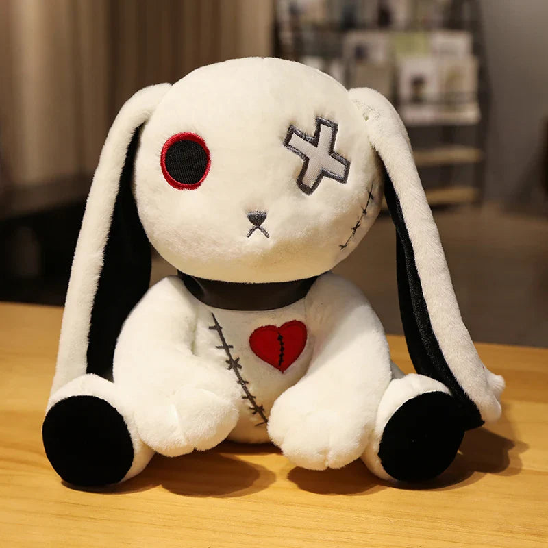 Goth Bunny Plush - White / 9.84