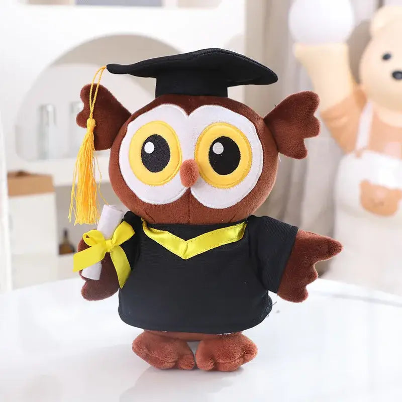 Graduation Owl Plush - Open eyes / One size