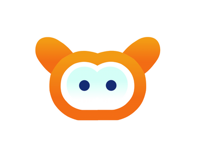 Orange cartoon robot head.