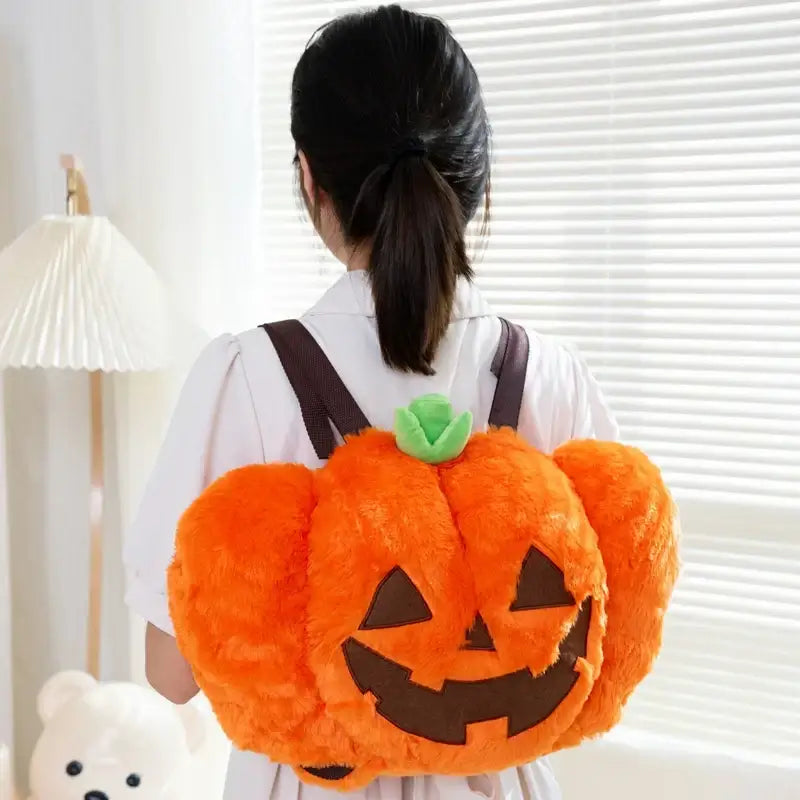 Plush Pumpkin Backpack One size