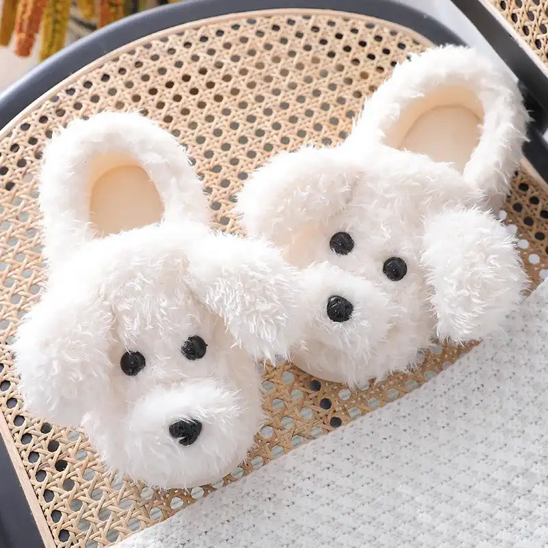 Poodle Slippers - White / 5â6
