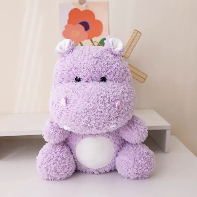 Purple Hippopotamus Stuffed Animal - 9.06