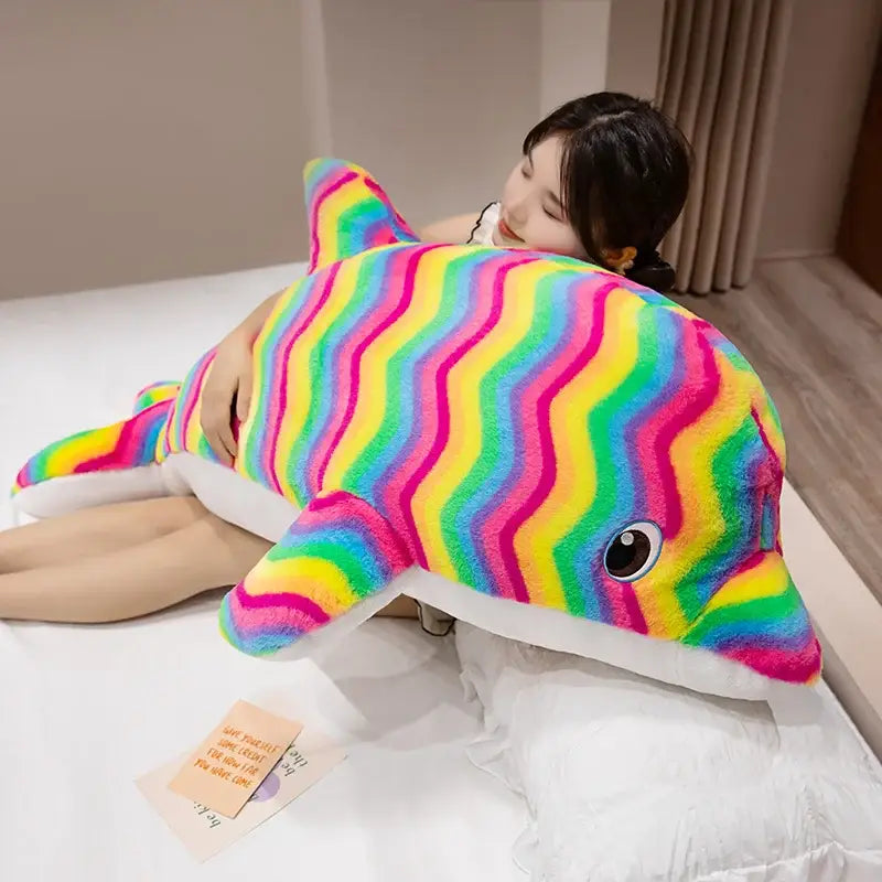 Rainbow Dolphin Plush