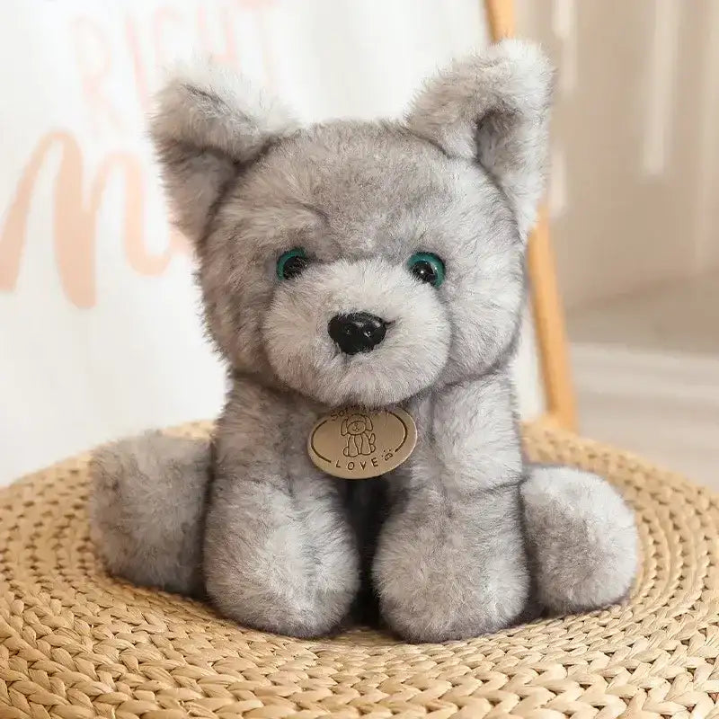 Small Wolf Stuffed Animal - Grey