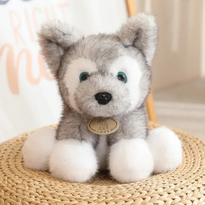 Small Wolf Stuffed Animal - Light Grey and White