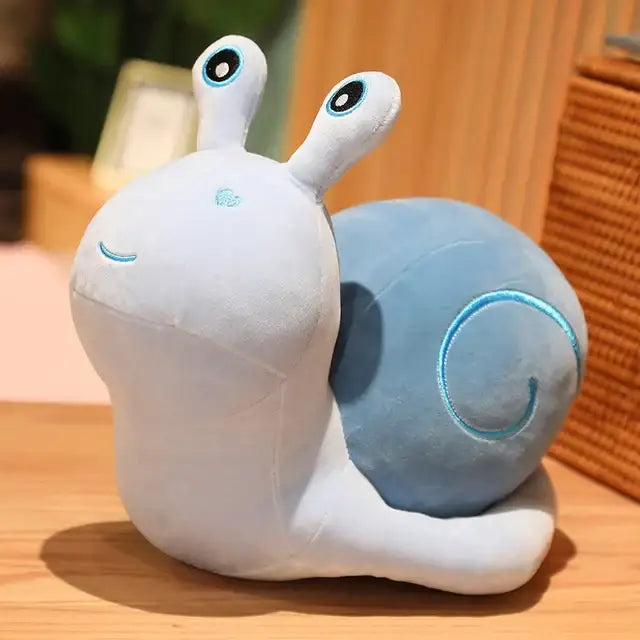 Snail Stuffed Animal Kawaii - Blue / 7.8 inches