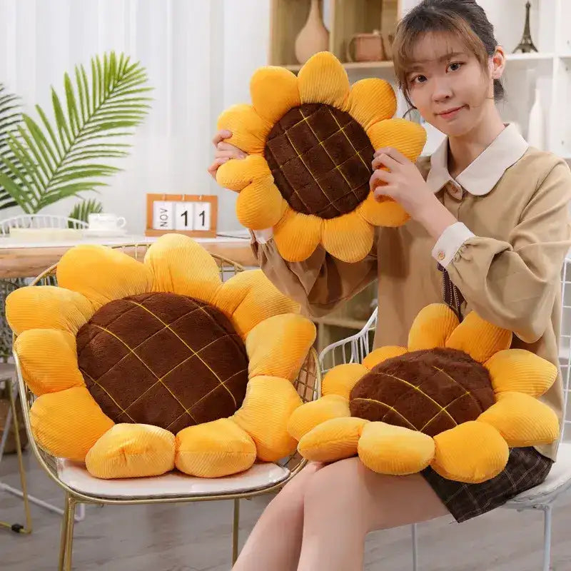 Sunflower Plush Pillow - 15.7 inches