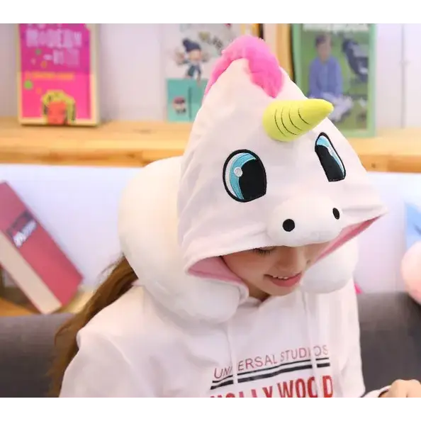 Unicorn Neck Pillow With Hood