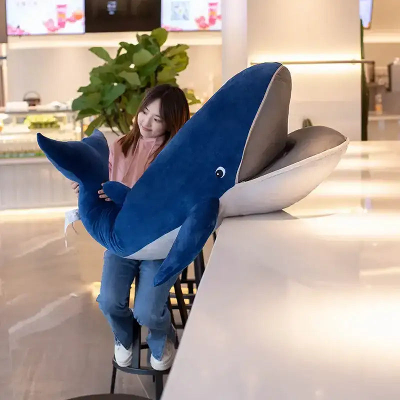 Whale Stuffed Toy with Zip Mouth