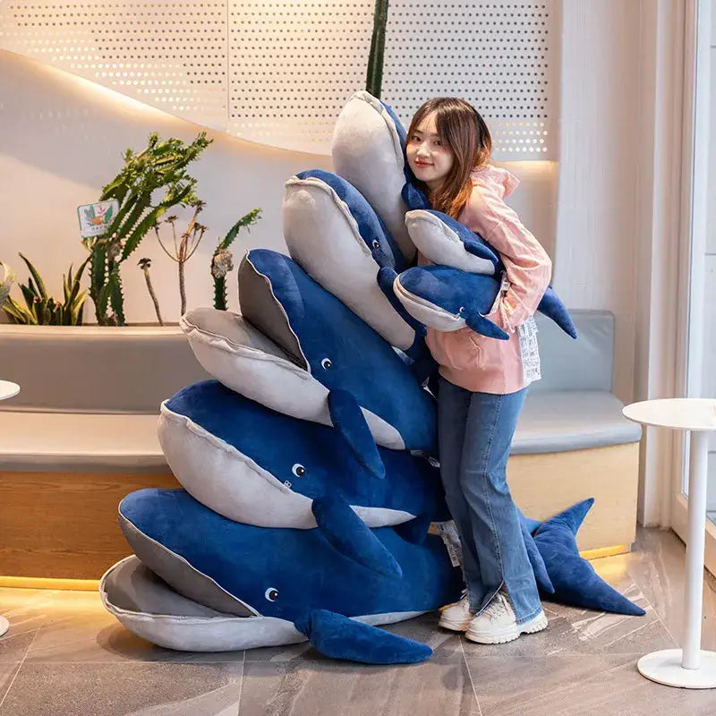 Whale Stuffed Toy with Zip Mouth