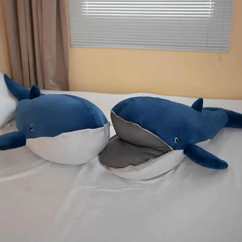 Whale Stuffed Toy with Zip Mouth