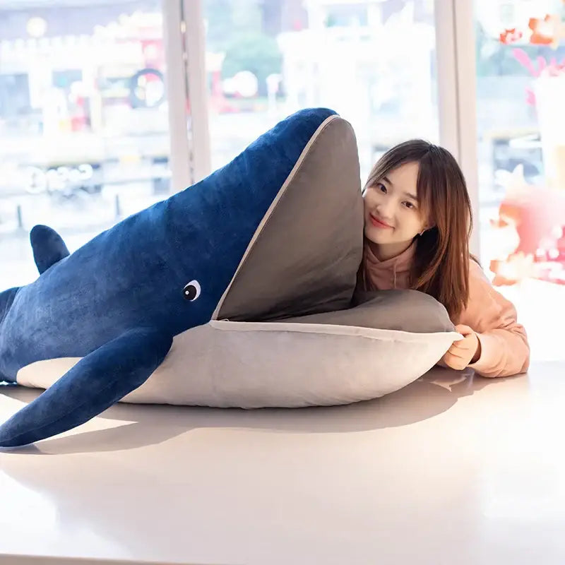 Whale Stuffed Toy with Zip Mouth