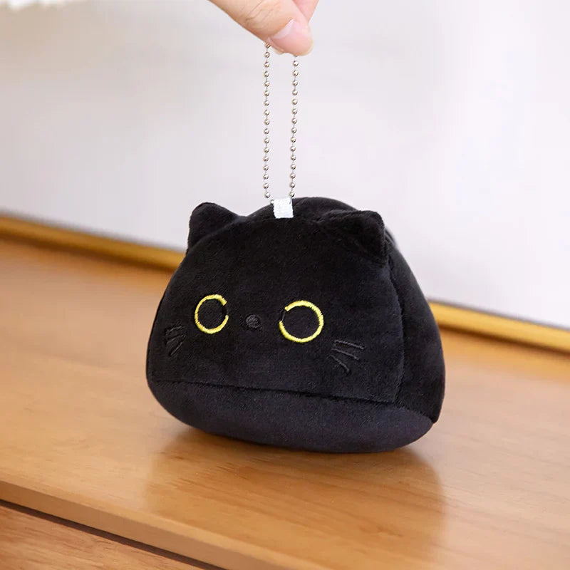 Black round cat plush