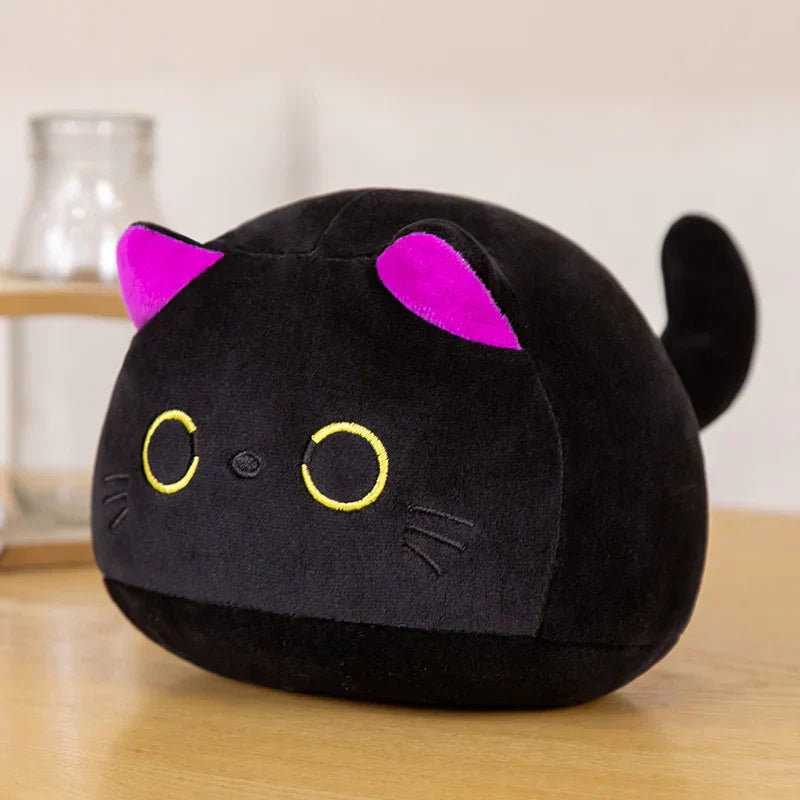 Black round cat plush - Purple / 3.5