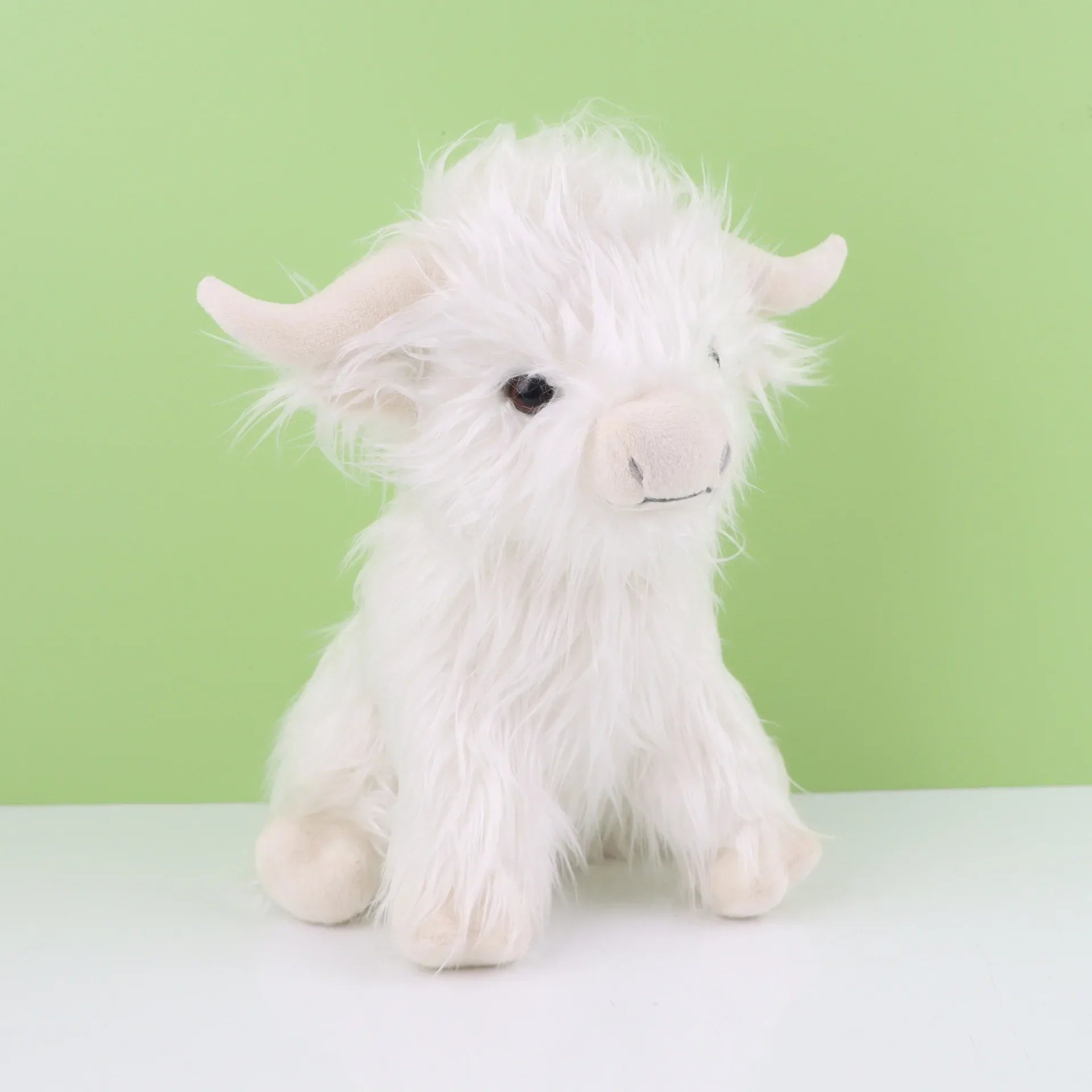 little highland cow stuffed animal - white