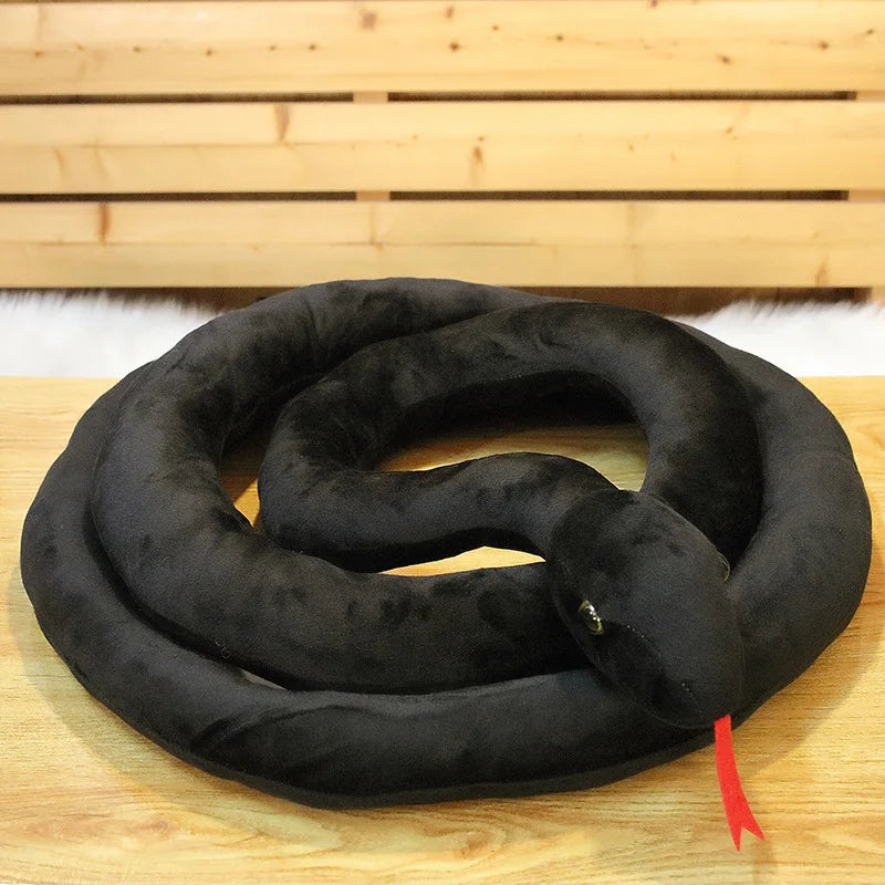 Ball Python Stuffed Animal - black / 43.3