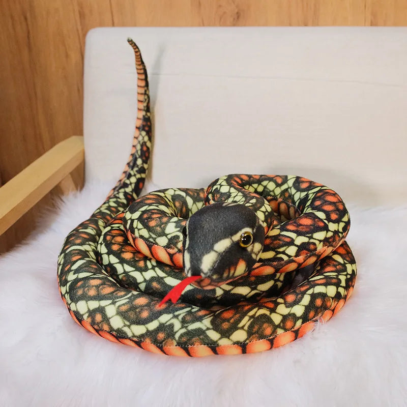 Ball Python Stuffed Animal - brown / 43.3