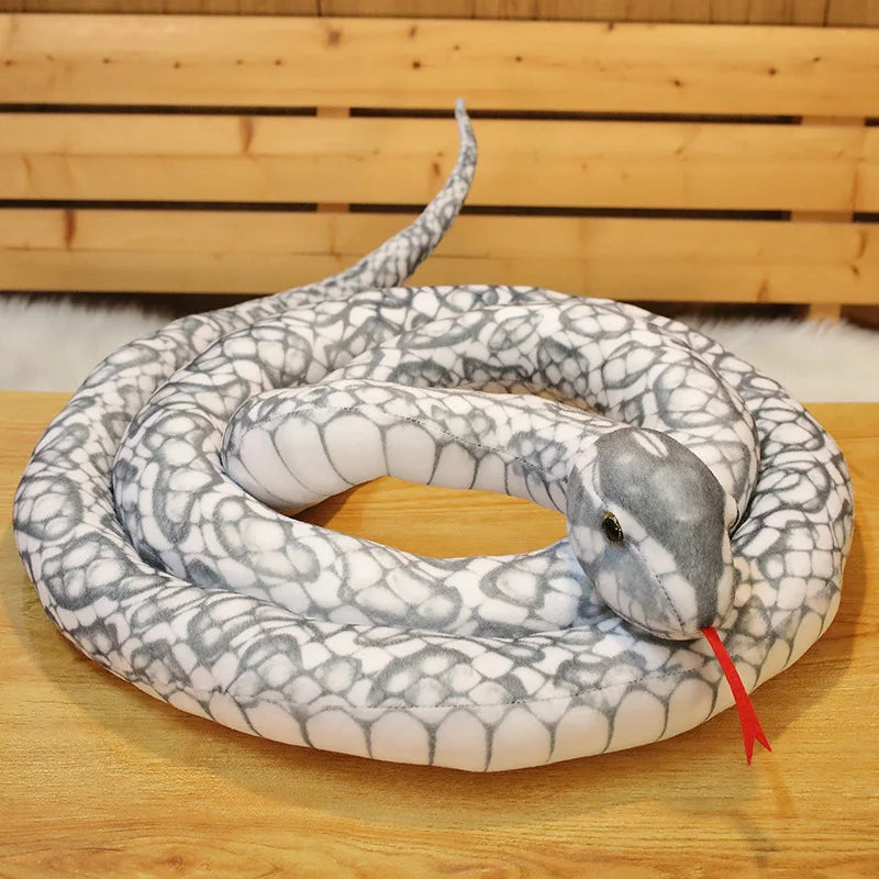 Ball Python Stuffed Animal - gray / 43.3