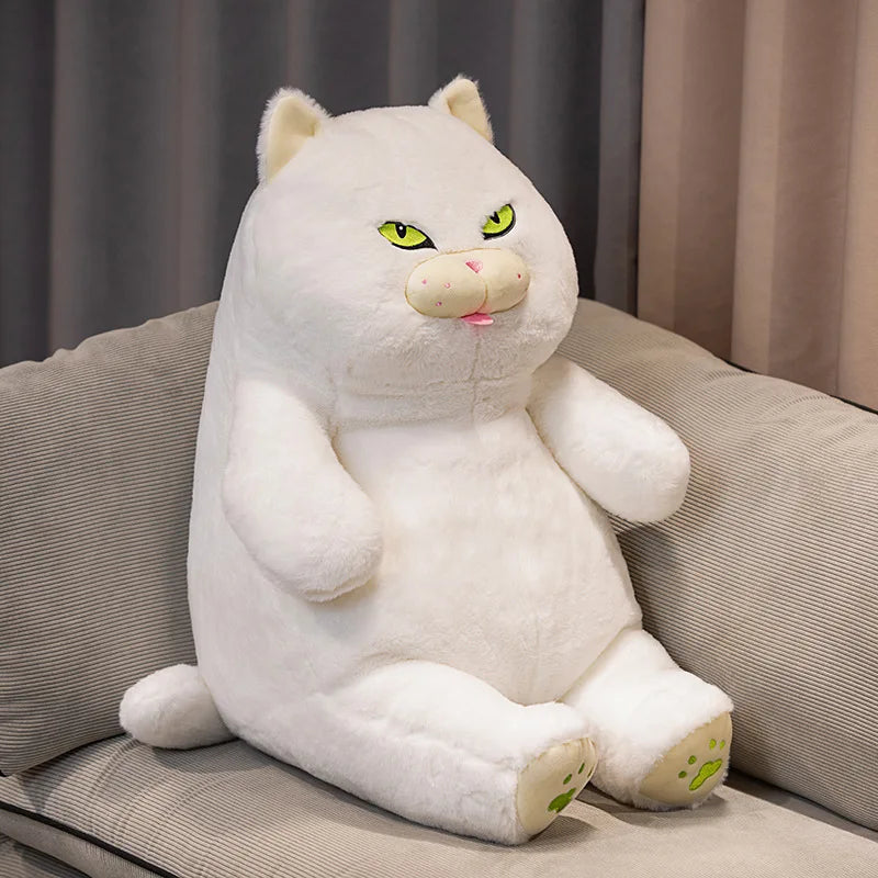 Big Fat Cat Plush - White / 11.8 inches