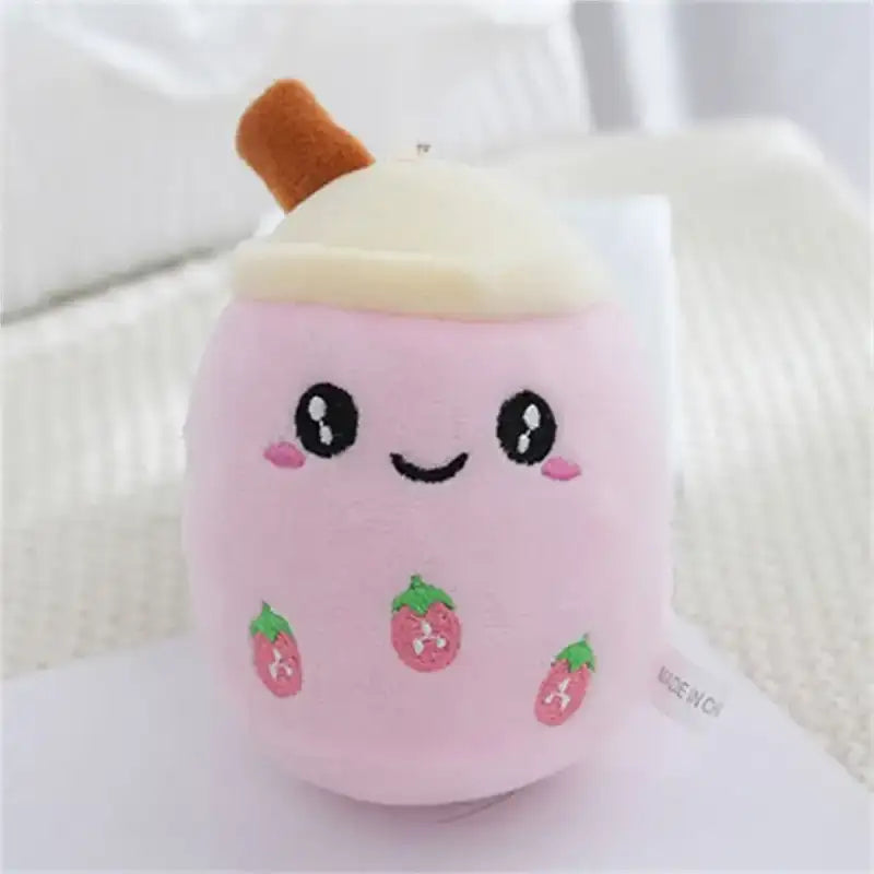 Bubble Tea Plush Keychain - Pink