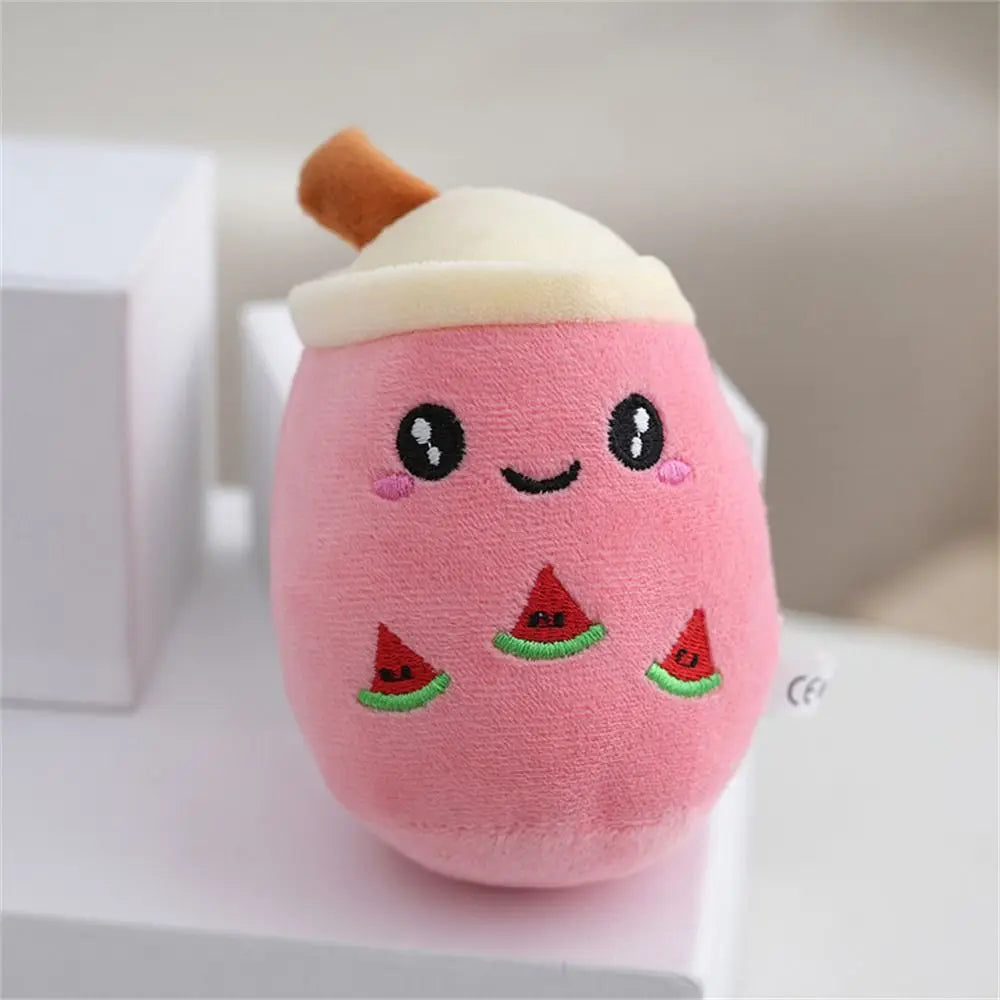 Bubble Tea Plush Keychain - Red