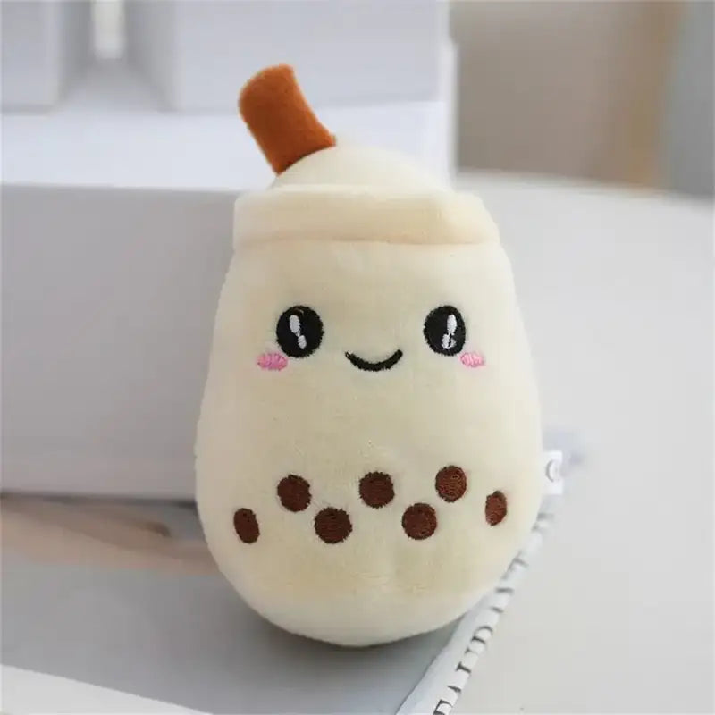 Bubble Tea Plush Keychain - Beige