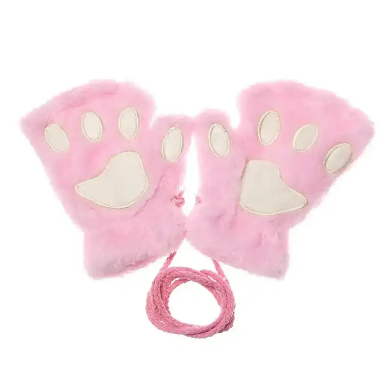 Bunny Paw Gloves - pink