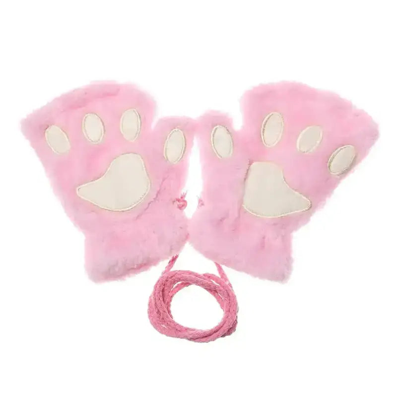 Bunny Paw Gloves - pink