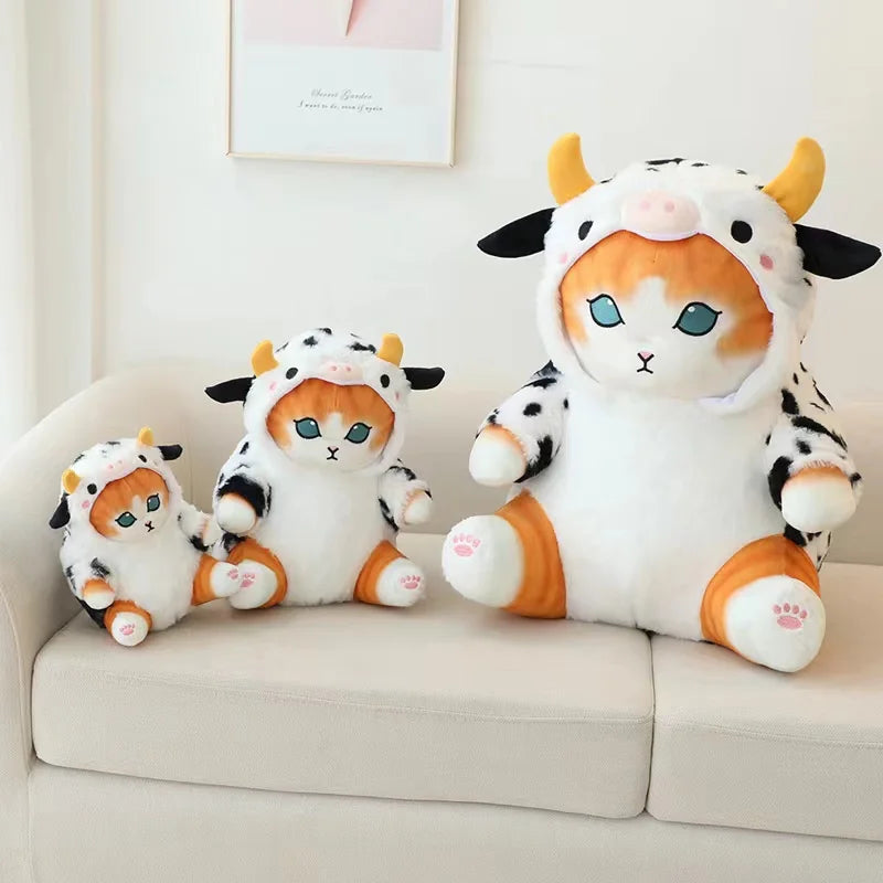 Cat in Cow Costume Plush