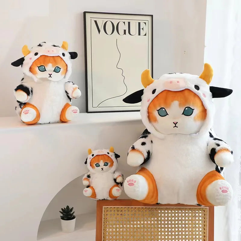 Cat in Cow Costume Plush