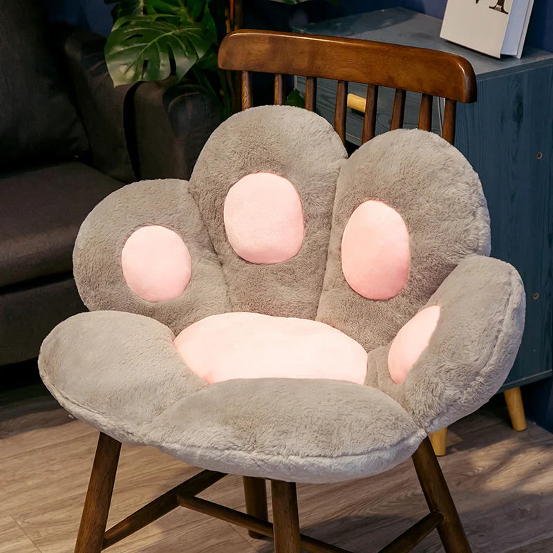 cat paw chair pillow - Gray