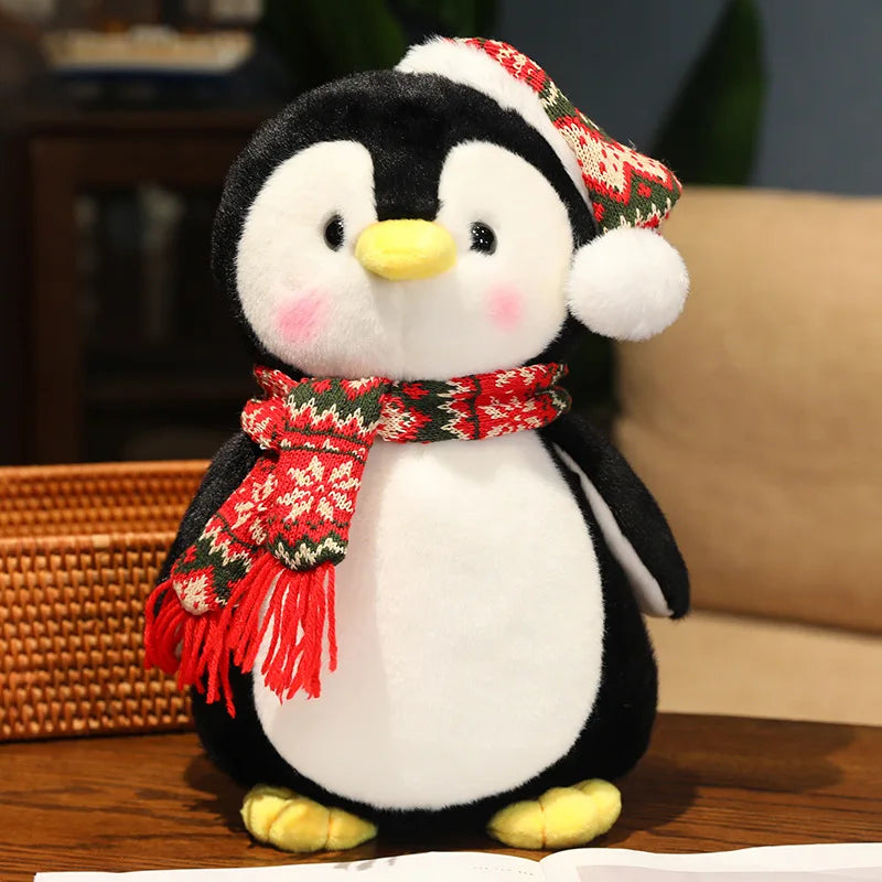 Christmas Penguin Stuffed Animal - Red / 9.8 inches