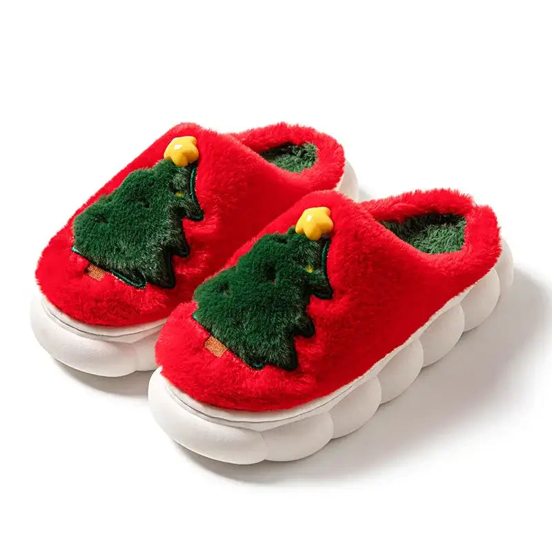 Christmas Tree Slippers - Red / 36-37