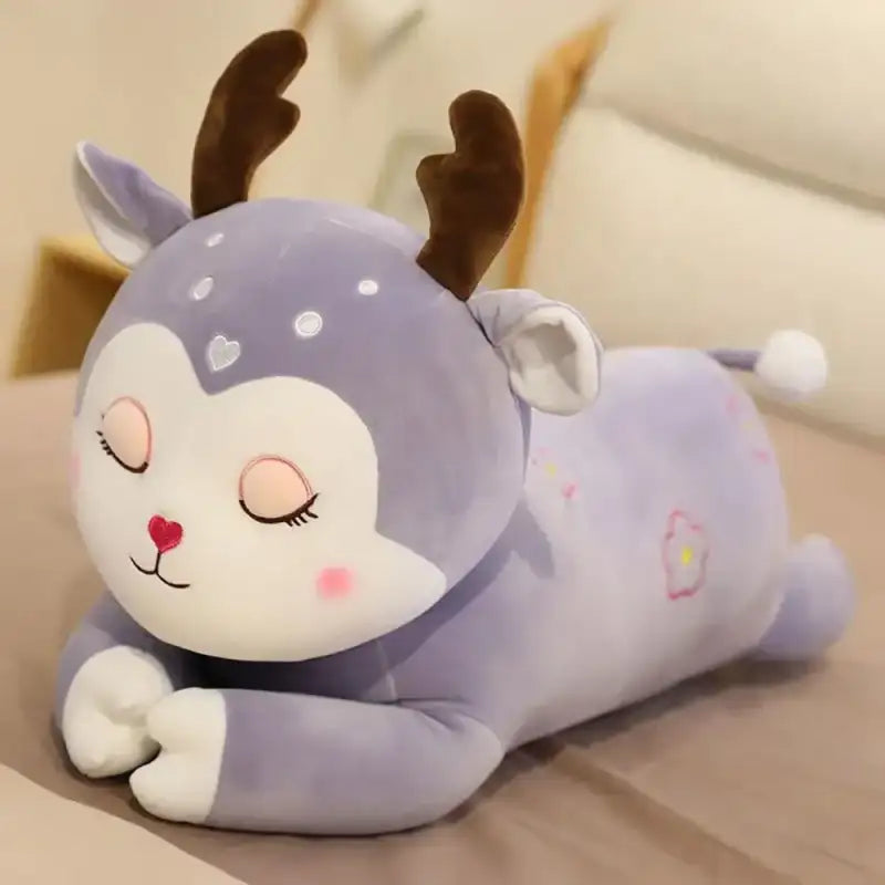 Deer Plush Pillow - Purple
