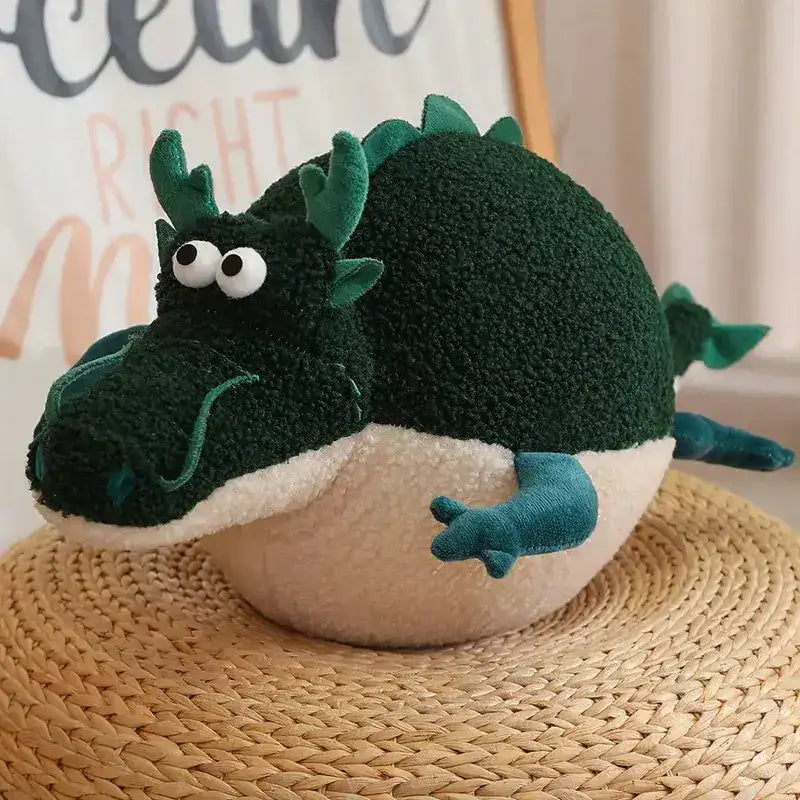 Chubby green dragon plush stuffed animal kawaii fantasy toy