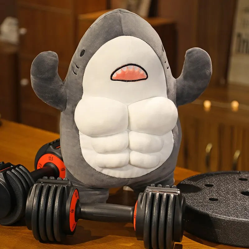 muscle shark plush