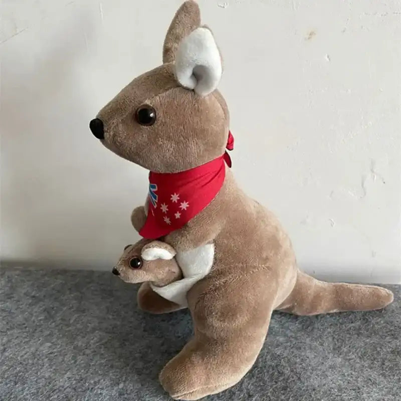 Kangaroo with Joey Stuffed Animal - Light brown 1