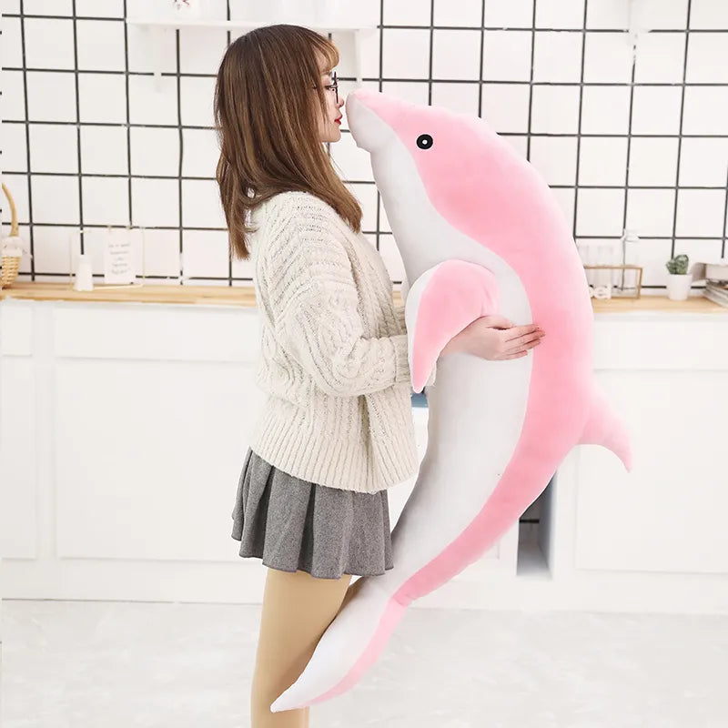 Kawaii Dolphin Plush - Pink / 11.8 inches