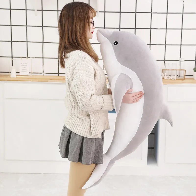 kawaii dolphin plush - Gray / 30cm