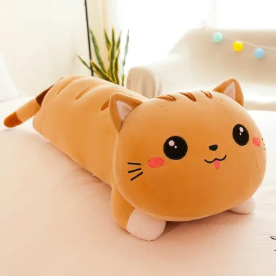 Long Cat Pillow Plush - Brown / 19.6 inches