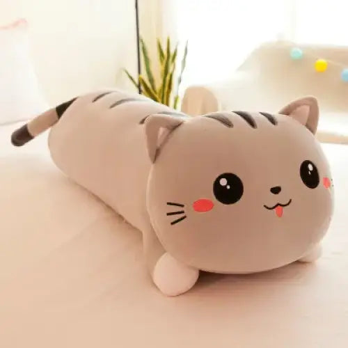 Long Cat Pillow Plush - Grey / 19.6 inches