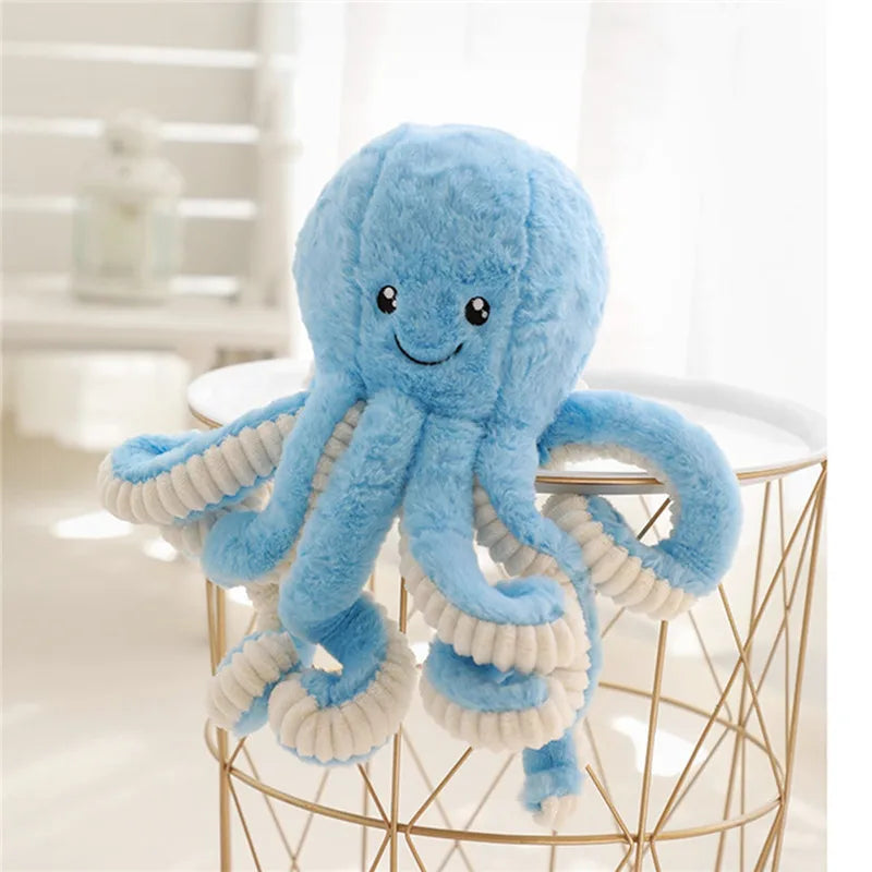 cute giant octopus plush - blue